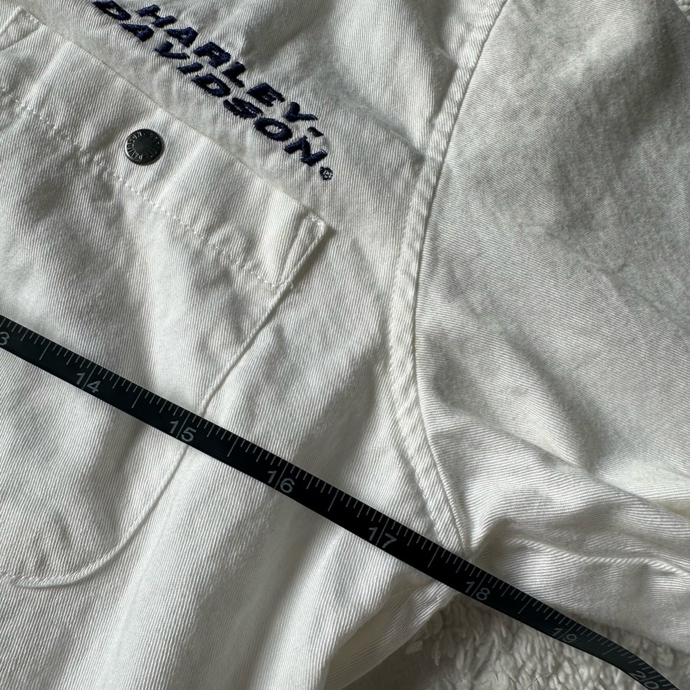 Harley-Davidson Women's White Button Down Shirt Embroidered Tie Front Size‎ M - Picture 11 of 14
